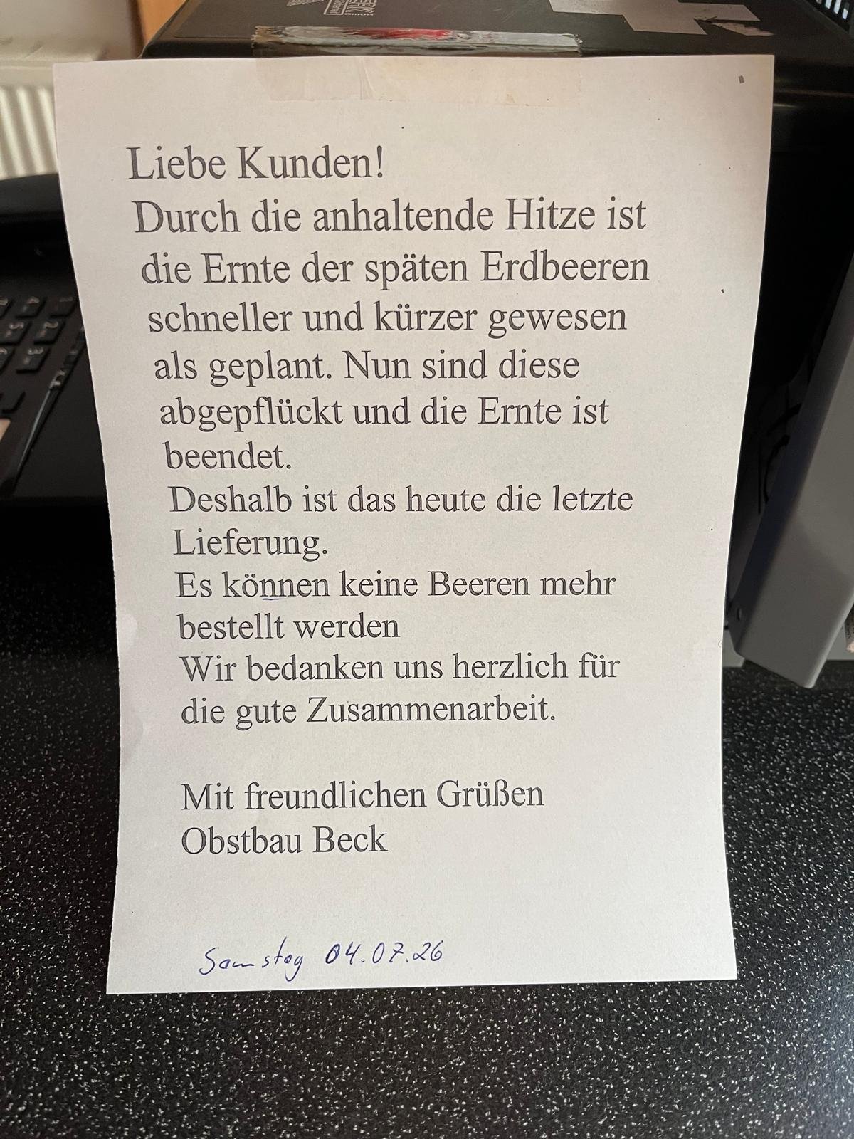 Ende der Erdbeerernte